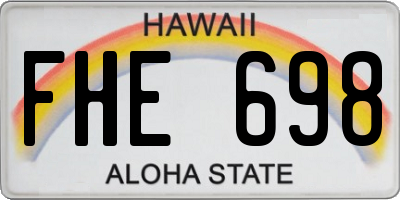 HI license plate FHE698