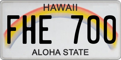HI license plate FHE700