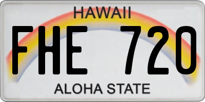 HI license plate FHE720