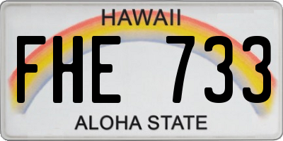 HI license plate FHE733