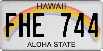 HI license plate FHE744
