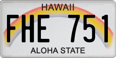 HI license plate FHE751