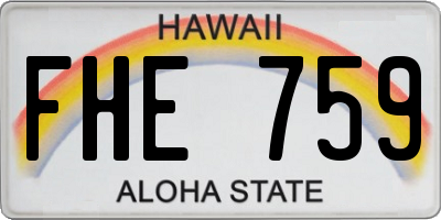 HI license plate FHE759