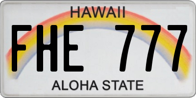 HI license plate FHE777