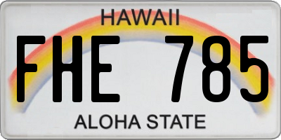HI license plate FHE785