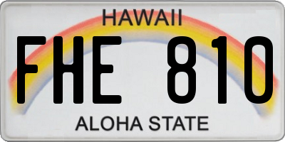 HI license plate FHE810