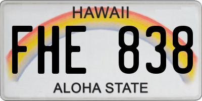 HI license plate FHE838