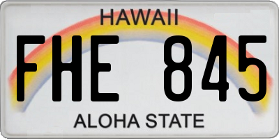 HI license plate FHE845