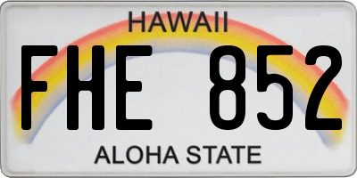 HI license plate FHE852