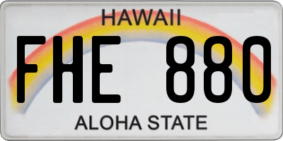 HI license plate FHE880