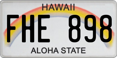 HI license plate FHE898