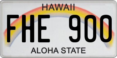 HI license plate FHE900