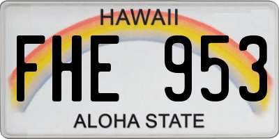 HI license plate FHE953