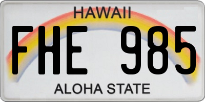 HI license plate FHE985