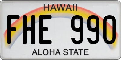 HI license plate FHE990