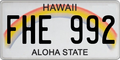 HI license plate FHE992