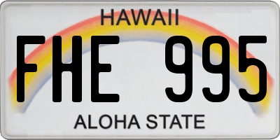 HI license plate FHE995