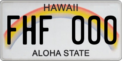 HI license plate FHF000