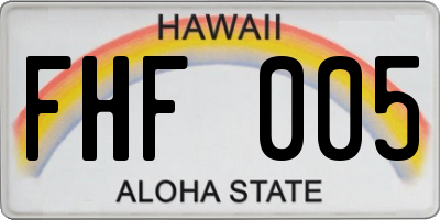 HI license plate FHF005