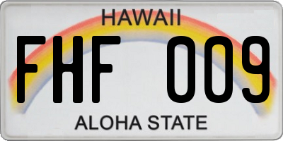 HI license plate FHF009