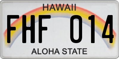 HI license plate FHF014