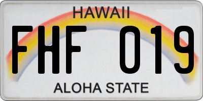 HI license plate FHF019