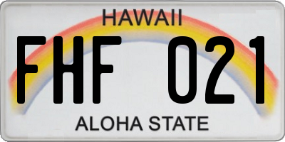HI license plate FHF021