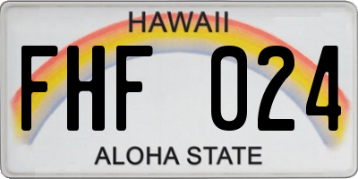 HI license plate FHF024