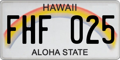 HI license plate FHF025