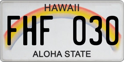 HI license plate FHF030