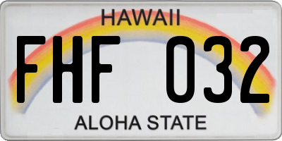 HI license plate FHF032