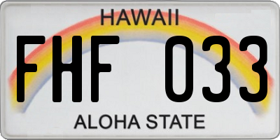HI license plate FHF033