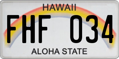 HI license plate FHF034