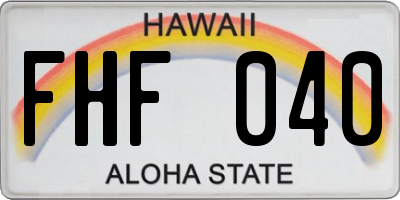 HI license plate FHF040