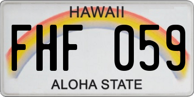 HI license plate FHF059