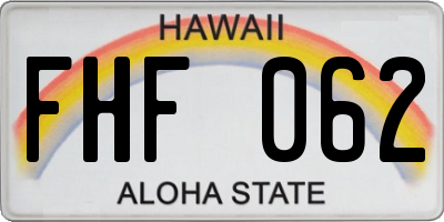 HI license plate FHF062