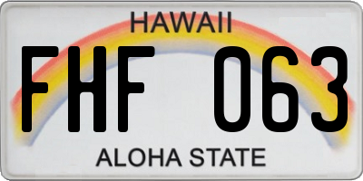 HI license plate FHF063