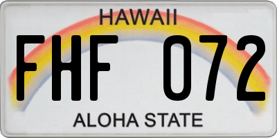 HI license plate FHF072
