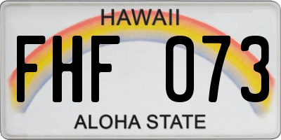 HI license plate FHF073