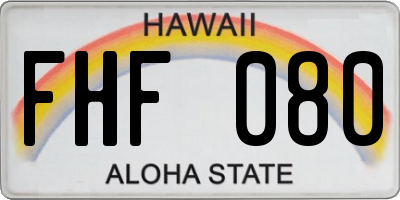 HI license plate FHF080