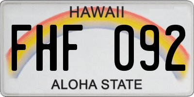 HI license plate FHF092