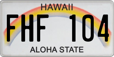 HI license plate FHF104