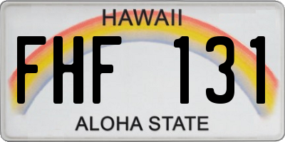 HI license plate FHF131