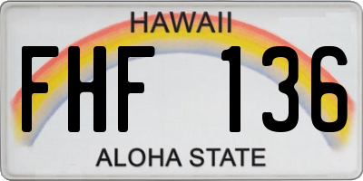 HI license plate FHF136