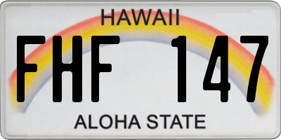 HI license plate FHF147