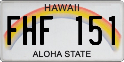HI license plate FHF151