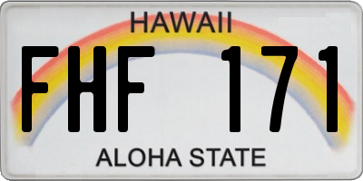 HI license plate FHF171