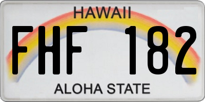 HI license plate FHF182