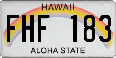 HI license plate FHF183