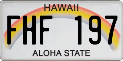 HI license plate FHF197